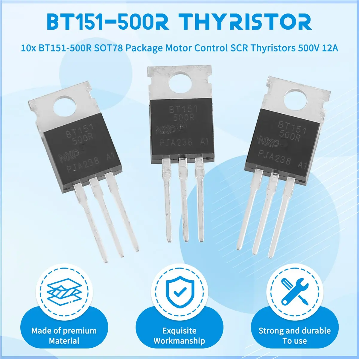 T35C 10x BT151-500R SOT78 Package Motor Control SCR Thyristors 500V 12A