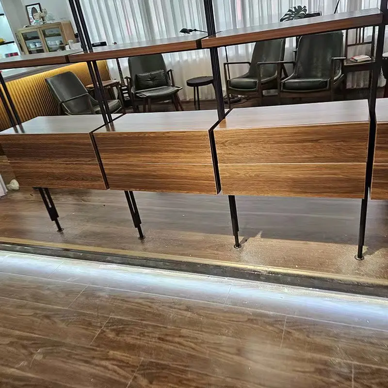 Bookshelf Office Partition Shelf Living Room Floor Iron Bookshelf Full Wall Bookcase 4