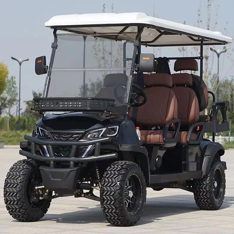 High Quality Customize Black Color 60V/72V Lithium 120AH GOLF CART 2 4 6 SEAT Electric Golf Carts with FAST Speed 50km/h