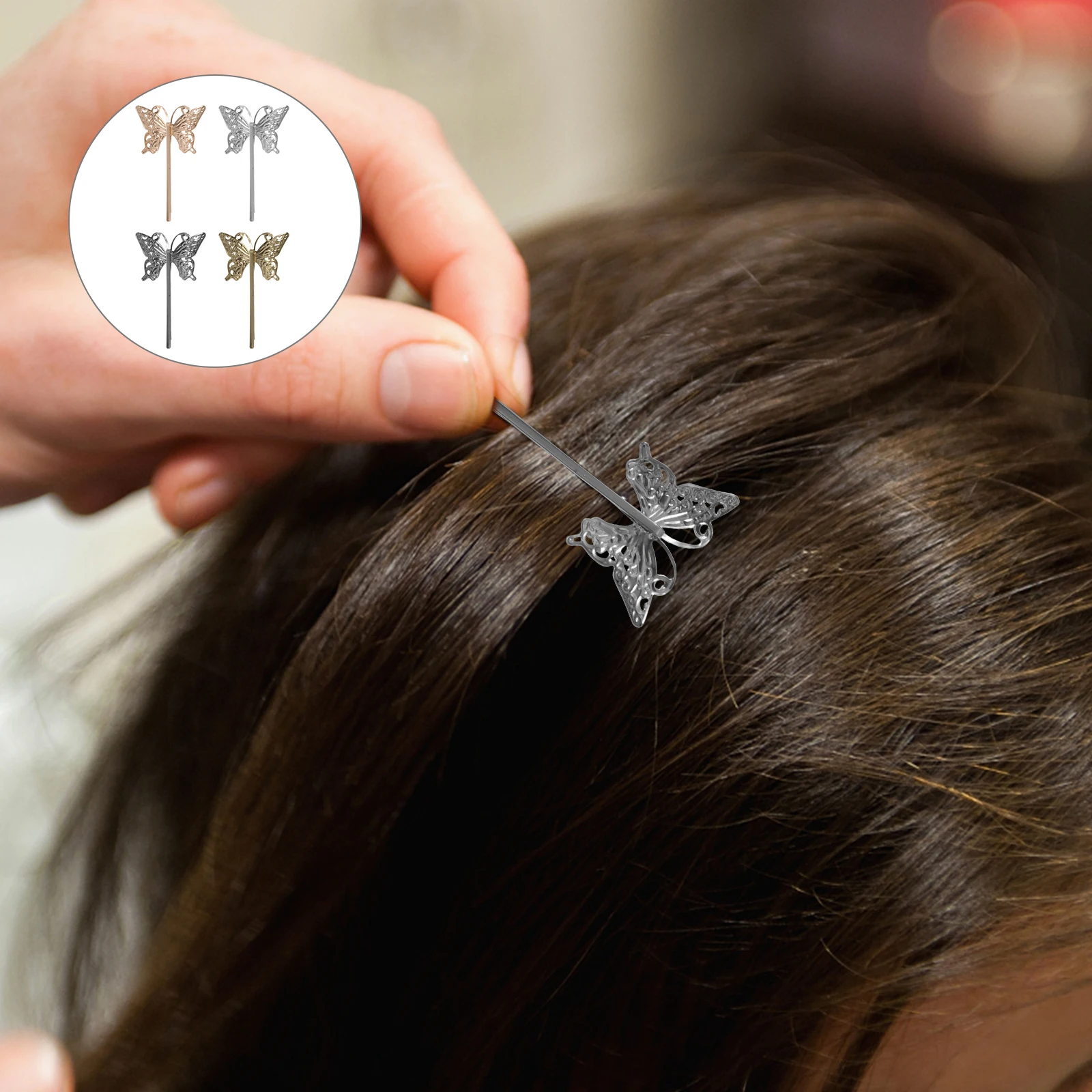

24pcs Butterfly Clip Metal Hairpin Hair Clips Barrettes Gold Durable Reusable Anti Rust Sweet Gifts Women Girls