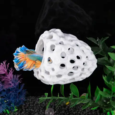 불규칙한 수족관 장식 장식 물고기 새우 대피소 수족관 동굴 Betta 숨어있는 명소 물고기 탱크 작은 물고기를위한 동굴 숨기기