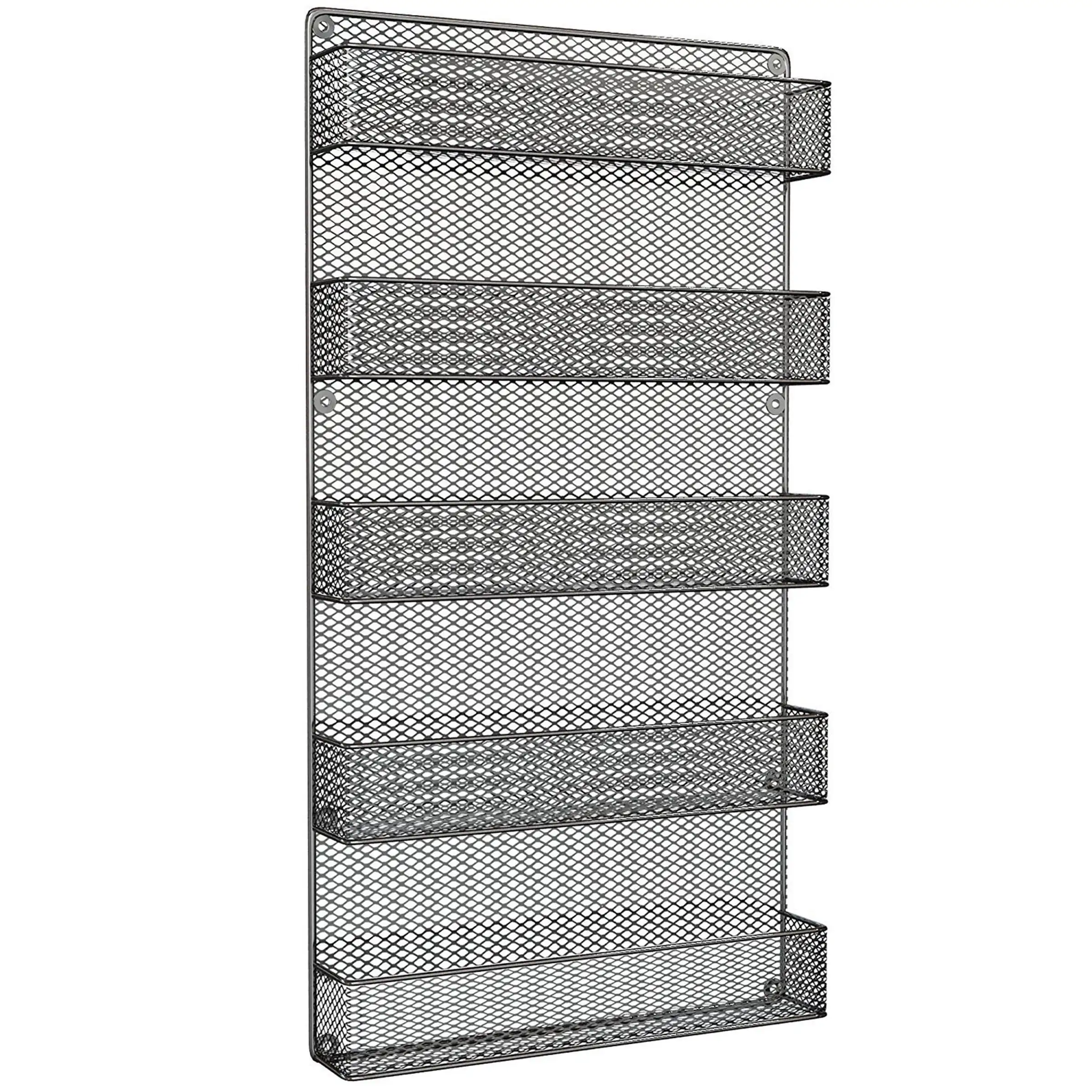 

Spice Rack Organizer - Space-Saving Wall-Mount 5-Tier Wire Shelves for Pantry or Cabinets, Black