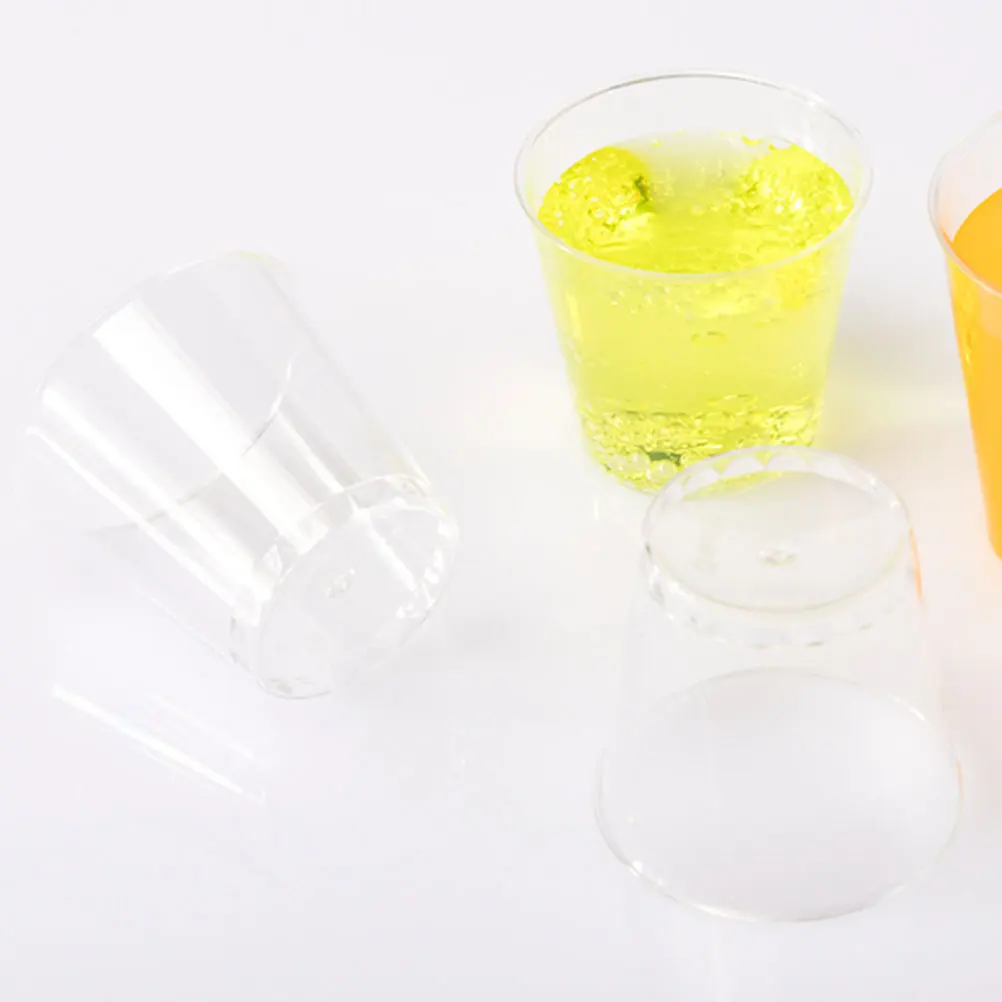

100Pcs Transparent Juice Cups Disposable Water Mugs For Party Beverages Airplane Beer Tasting Containers
