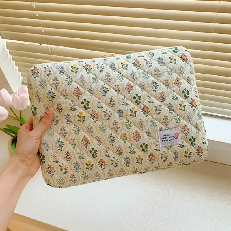 Flor padrão portátil manga caso sacos para macbook air pro 11 13 14 Polegada capa para ipad pro 11 12.9 2026 bolsa para portátil bolsa de maquiagem