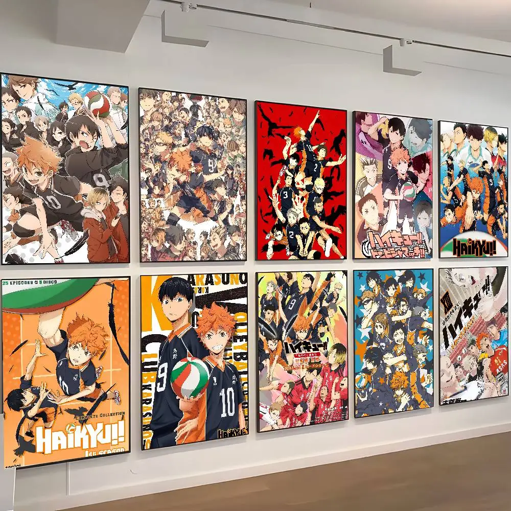 Japan Anime Volleyball Boy Haikyuu  Posters High Quality Self-adhesive Wall Art Decorations Color Prints Sticky