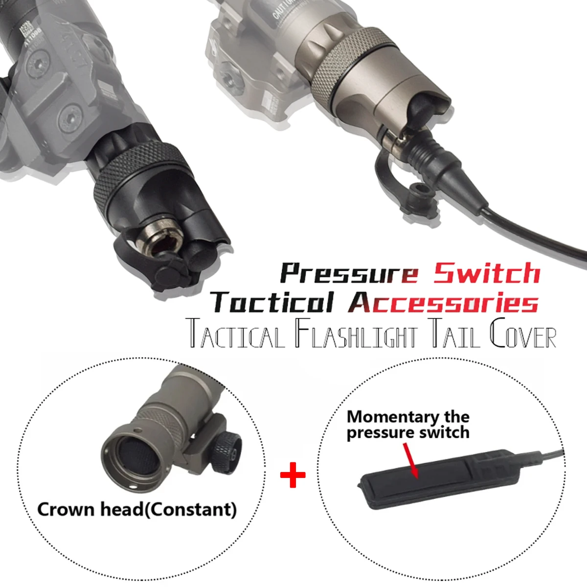 

Tactical Airsoft Dual Function Remote Pressure Swich SF Plug For SF M300 M600 Flashlight 20mm Picatiny Rail Scout Light Switch