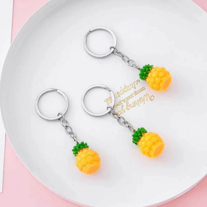 

Simulated Pineapple Keychain Creative Fruit Pineapple Photography Model Car Phone Bag Pendant Ornaments Gift Trinkets Llaveros