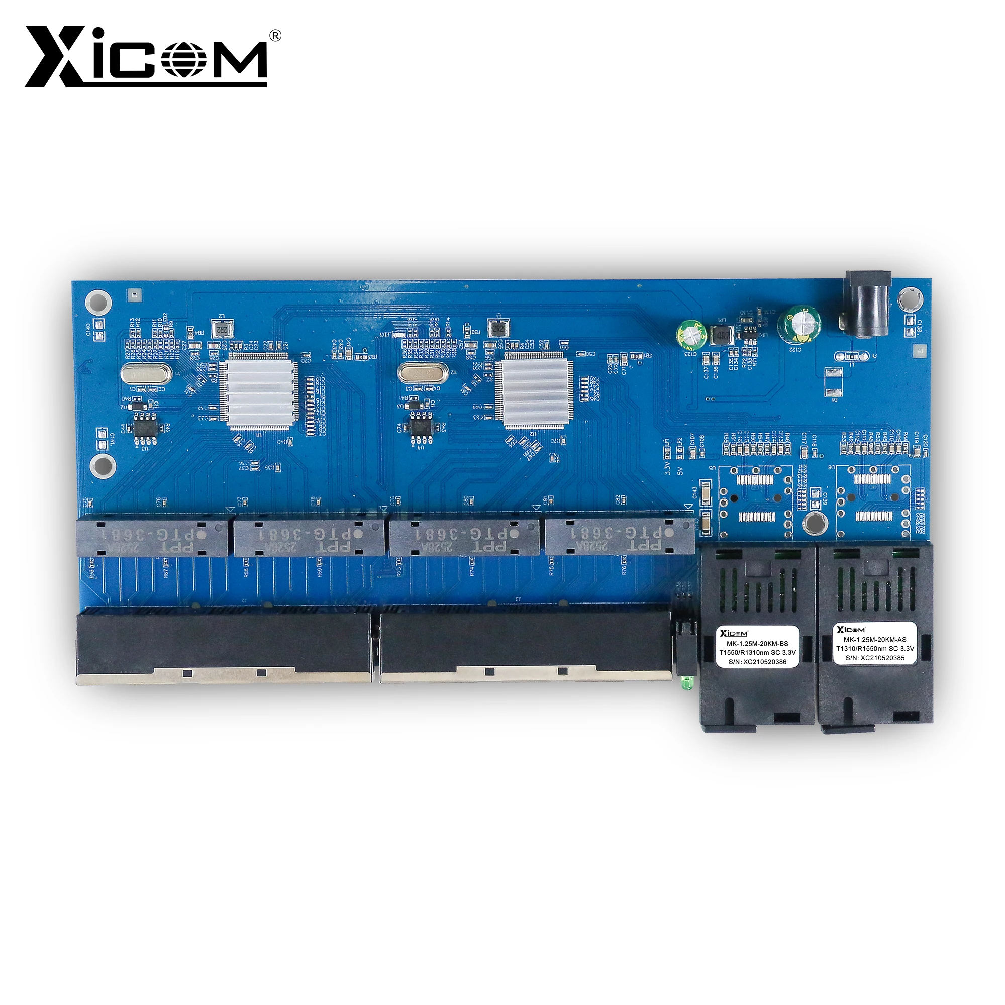 xicom-pcba-board-2-fiber-ports-8-rj45-ports-1000mbps-20km-ethernet-switch-fiber-optic-media-converter-sc-optical