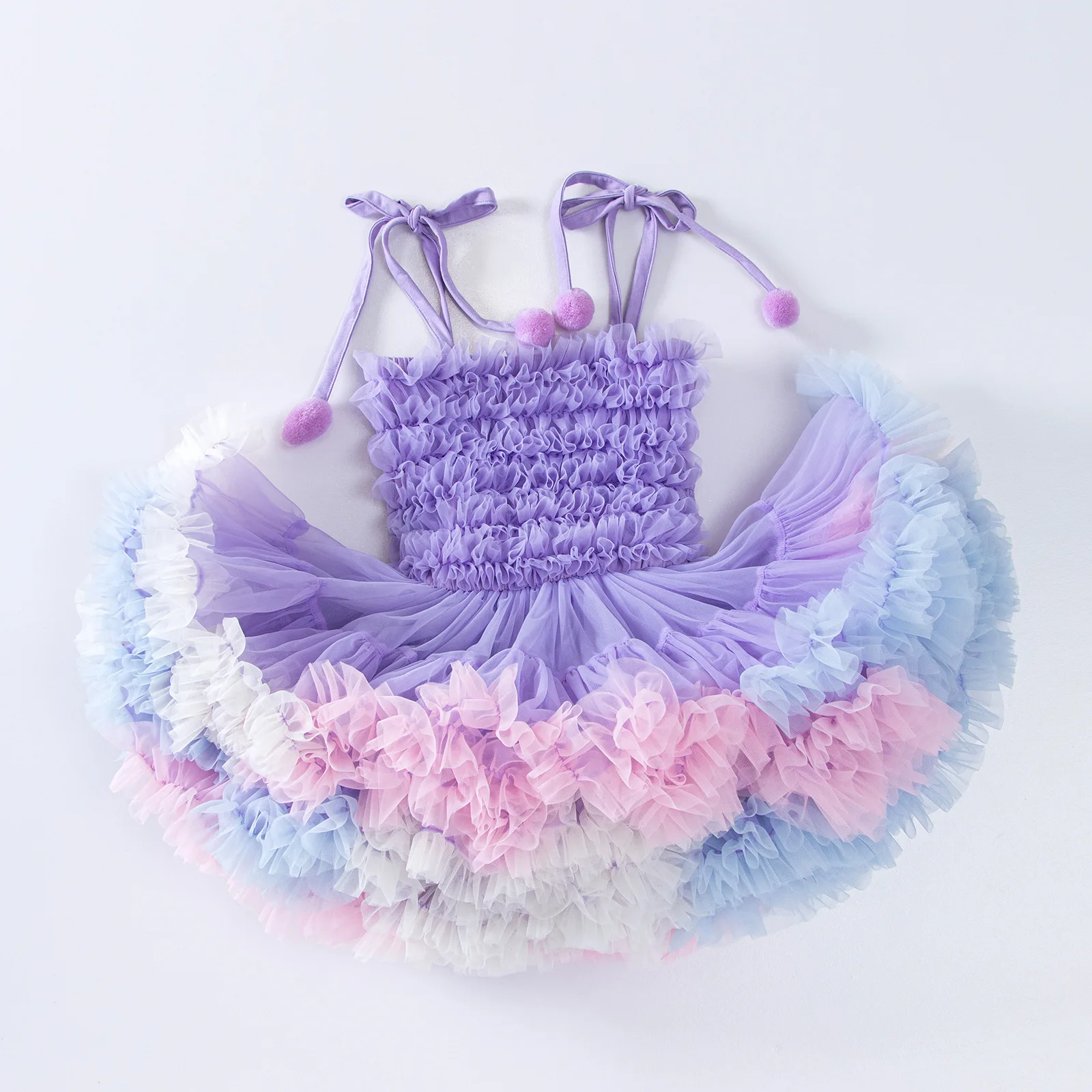 Girls' Baby Tutu Dress Fluffy Girls Party Vestidos Children's Birthday Princess Dress Casual 1-6Y Toddler Clothes Gradient Dress