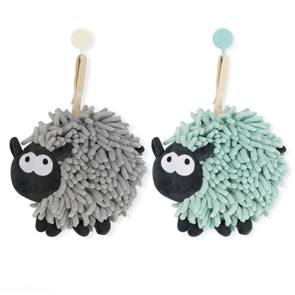 

2 Pcs Chenille Hand Towel Microfiber Quick Drying Hand Towels with Loops Soft Absorbent Chenille Ball Towel for Bathroom Kitchen