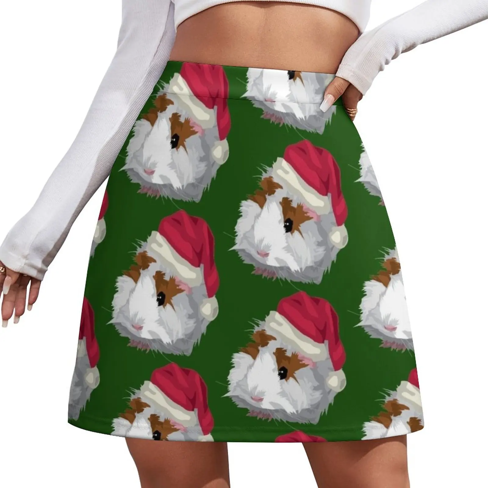 

Guinea pig Christmas hat Mini Skirt Short skirts korean style clothing Woman short skirt Mini Skirt
