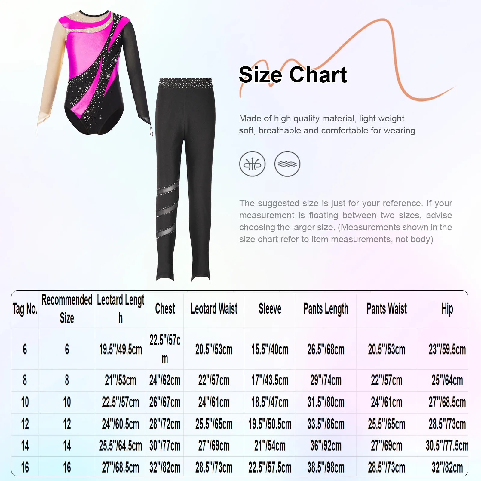 Kids Girls Long Sleeve Ballet Practice Dance Wear Gymnastics Leotard Ice Skating Competition Dance Costume with Trousers Outfit