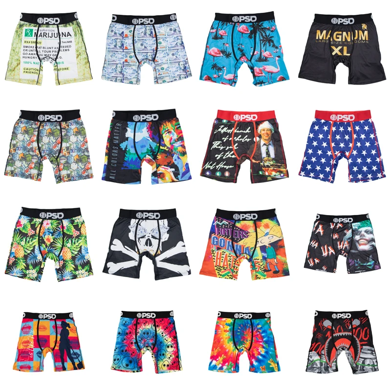 1Pcs Men Underwear Breathable Nylon Men\'s Boxershorts Fashion Printed Mens Underpants Man Panties Sexy Men Trunks Boxer Briefs