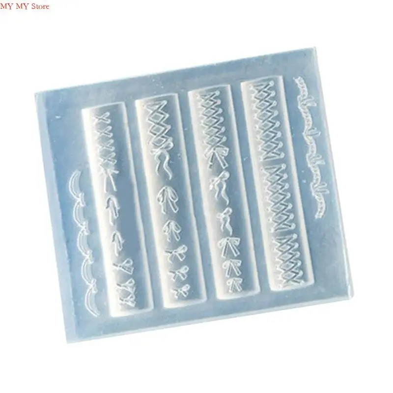 N1HE 실리콘 네일 아트 곰팡이 실리콘 템플릿 네일 디자인 도구 Bow Knot 시리즈