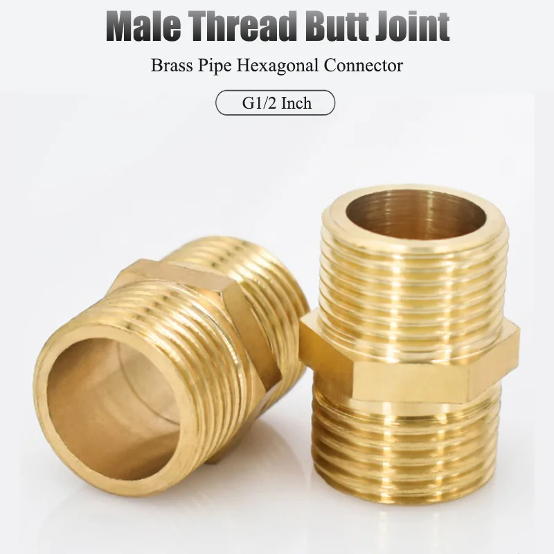 Brass Pipe Hexagonal Connector 1/2