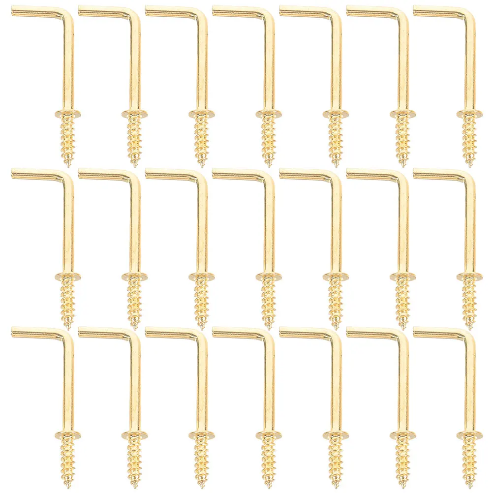 

100pcs Screw Hooks Right Angle Fasteners Kitchen Bathroom Bedroom Iron Plated Mini Hanging Accessories L Shape Nails Screws