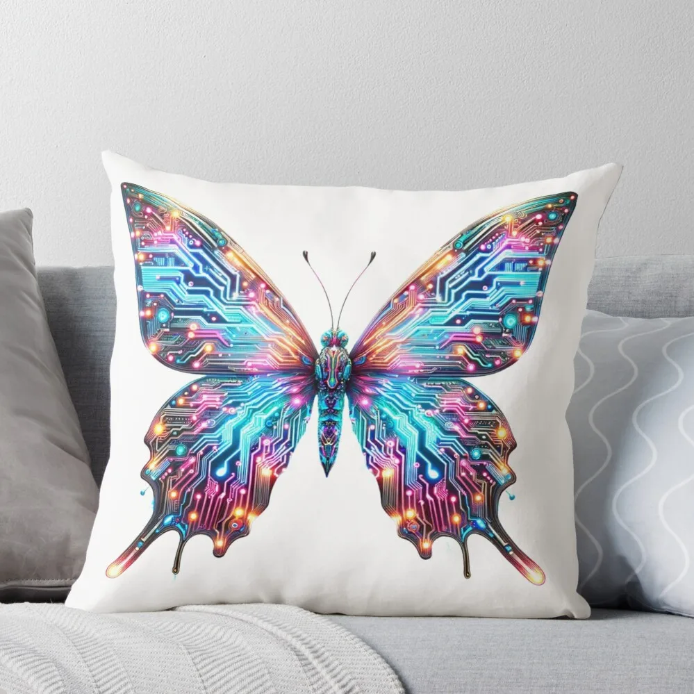 

Garden Lumina - Cyber Butterfly Throw Pillow christmas supplies christmas decorations 2024 Christmas Covers For Cushions