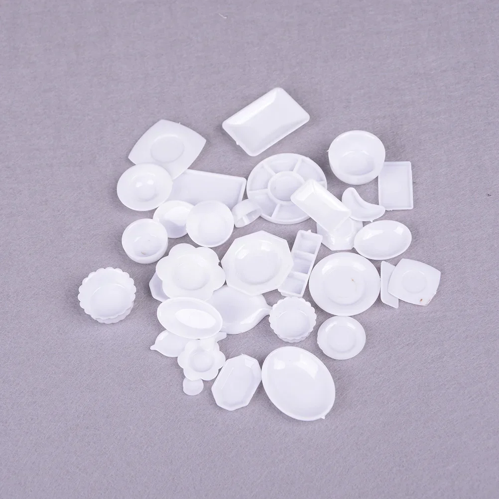 33 Uds Mini casa de muñecas utensilios de cocina en miniatura plato vajilla juguetes