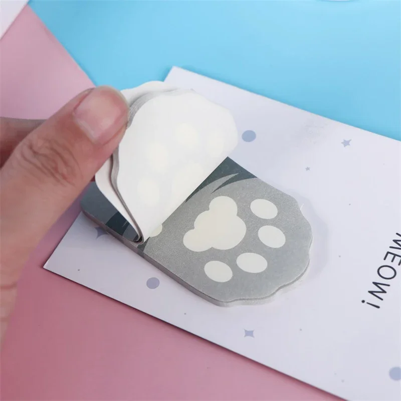 2*30sheets Cat Paw Memo Pads Cute Sticky Notes Kawaii Stationery Notebook Planner Journal Decorations School Supplies