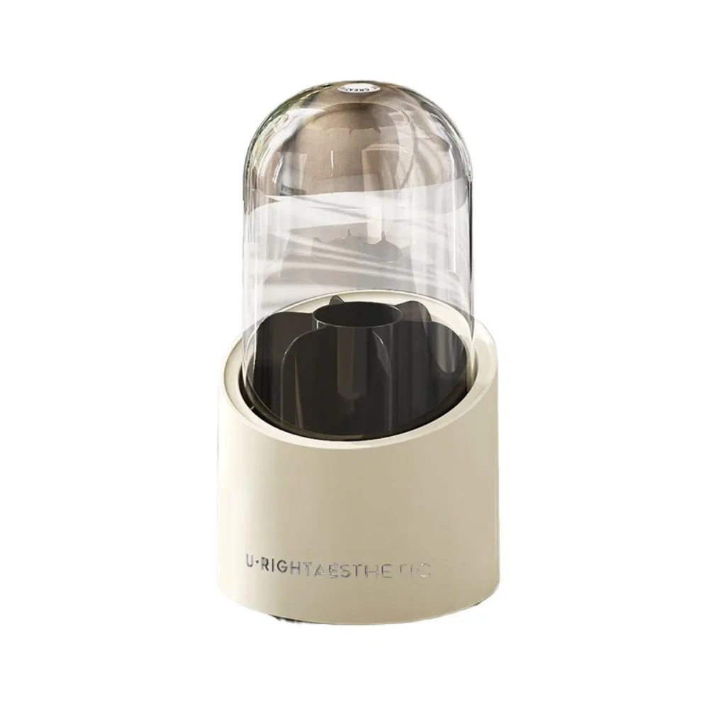 

Large Capacity 360° Rotating Makeup Brushes Holder Waterproof Dustproof Cosmetic Storage Box with Lid Transparent Cover