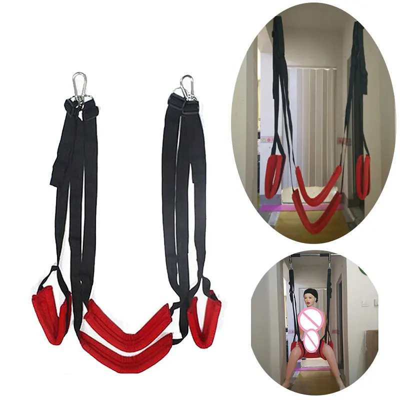 Soft Material Sex Swing Sex Furniture Fetish Bandage Love Adult Game Chairs Hanging Door Swing Sex Erotic Toys for Couples Bdsm