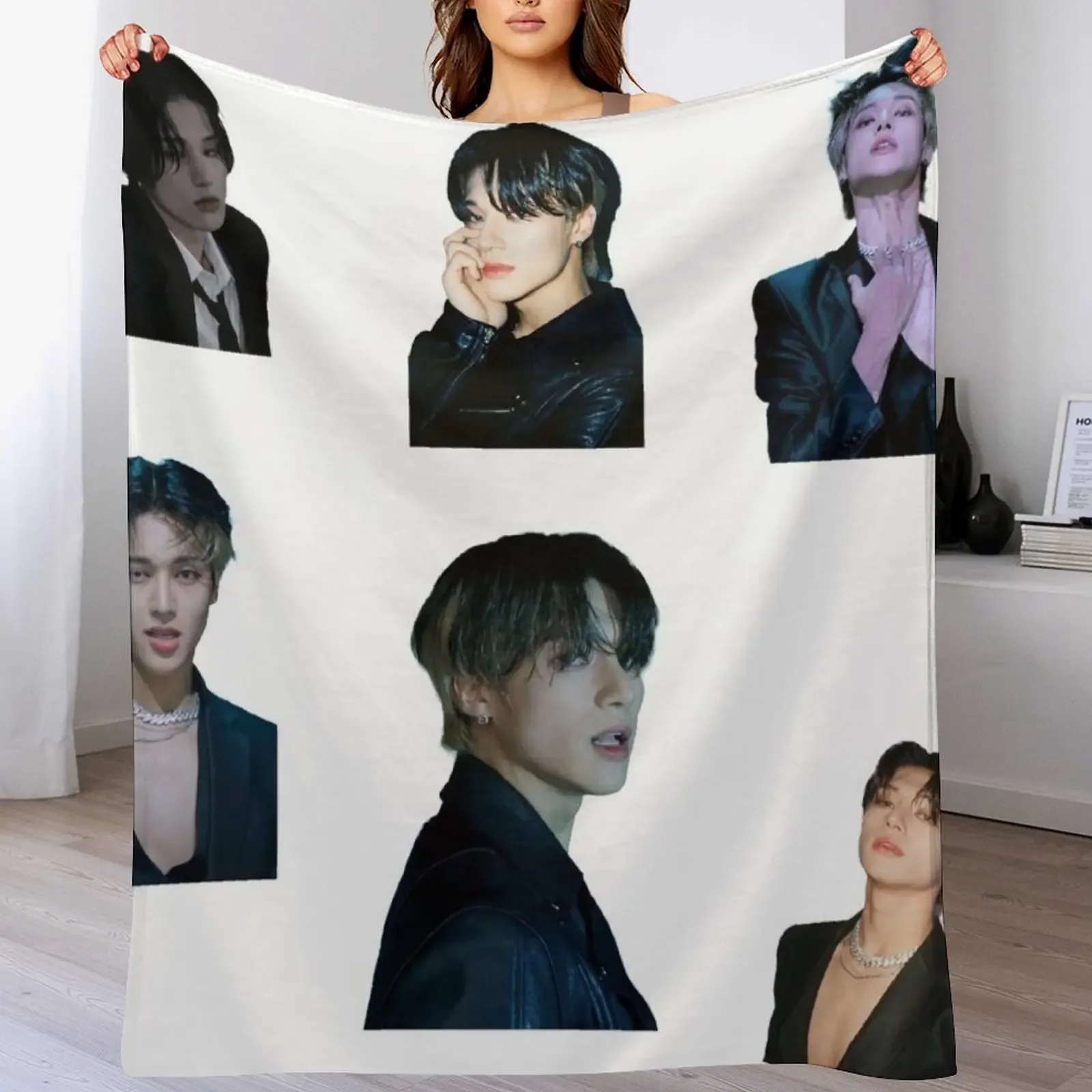 

wooyoung,ateez bad dance cover Throw Blanket Decorative Soft Throw Blanket for Couch Sofa