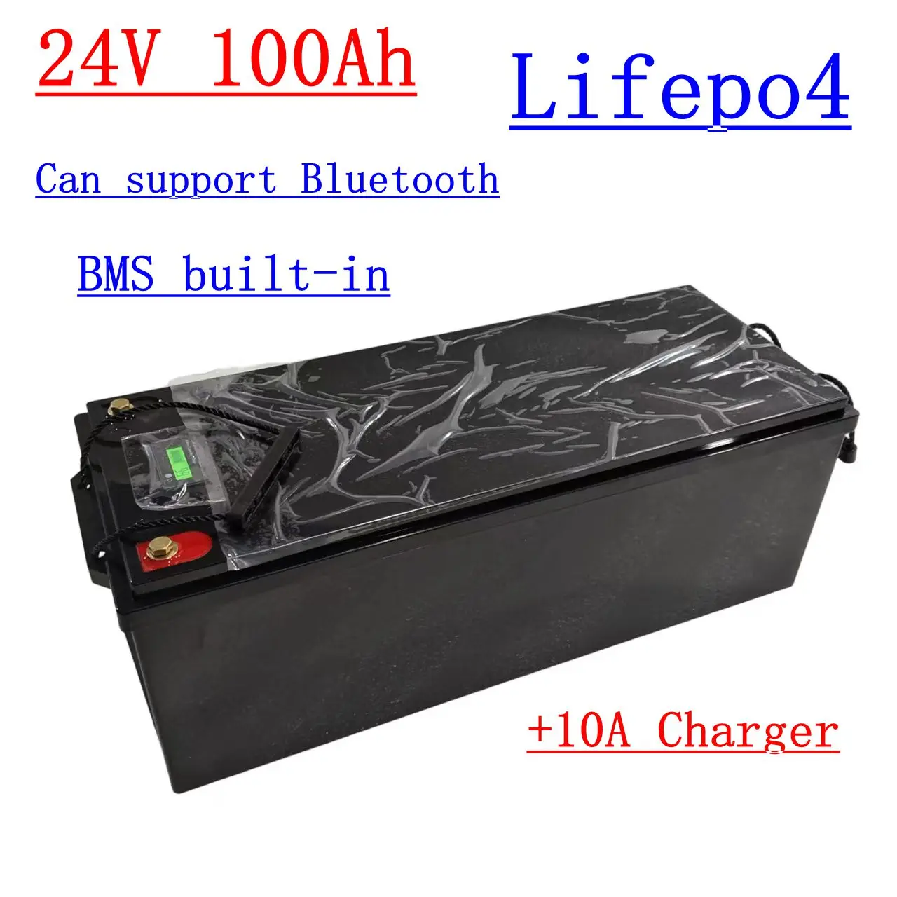 

24 В 100 Ач Lifepo4 литиевый аккумулятор Bms 8S для троллингового двигателя, солнечной системы, кемперов, дома на колесах + зарядное устройство 10 А