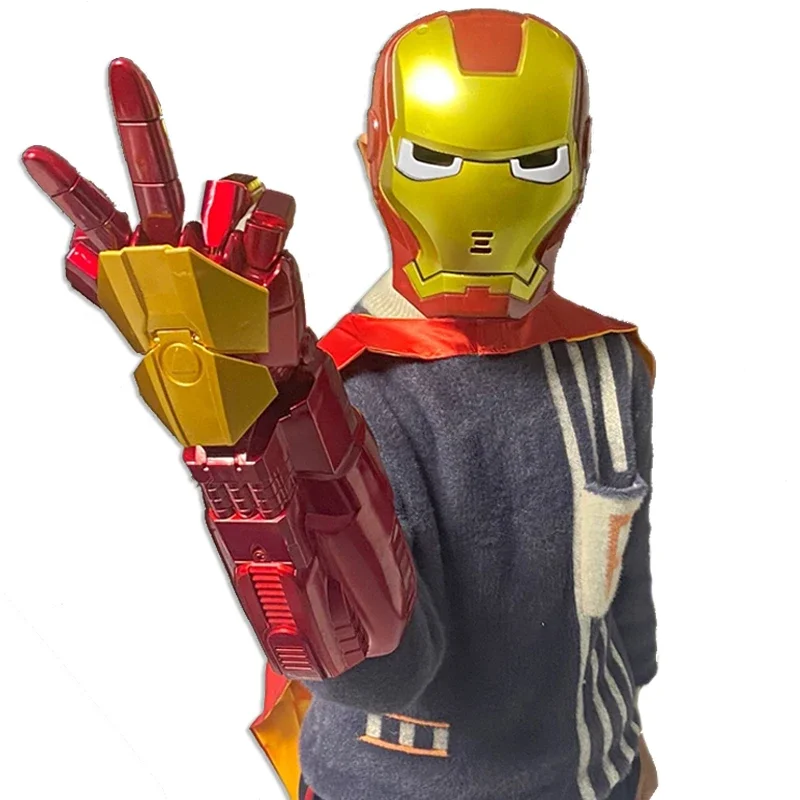 Marvel Electronic Iron Man Launcher with Mask Captain America Shield Water Balls Gun Cosplay Toys for Kids Boys Birthday Gift