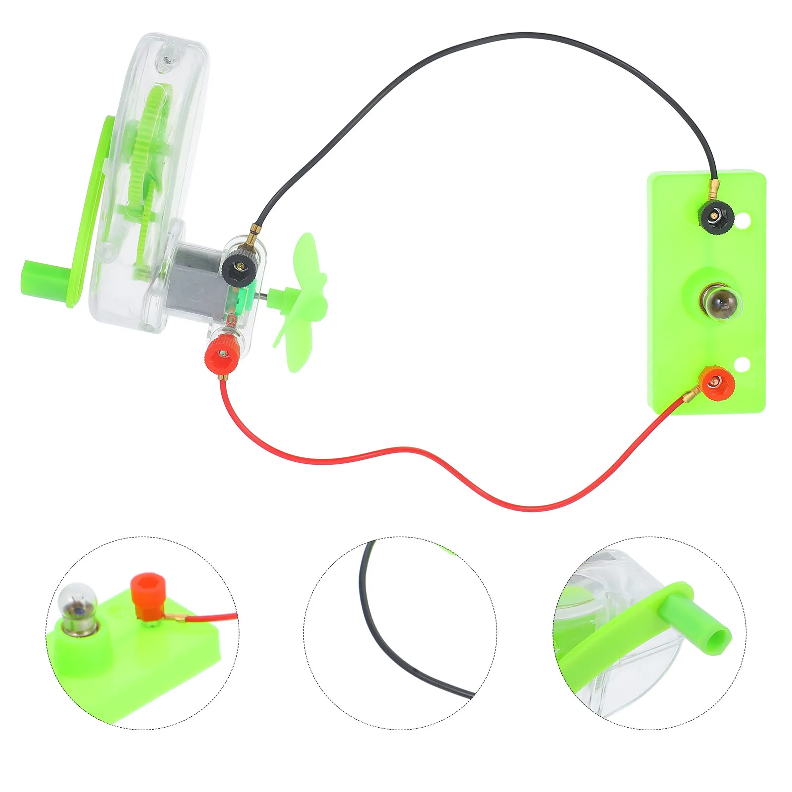 

1Set Hand Crank Generator DIY Kit Educational Science Experiment for Teens Portable Electricity Generator