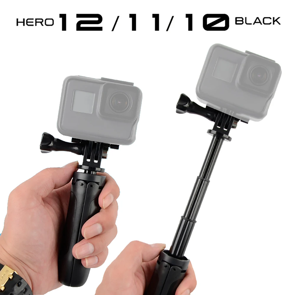 

Mini Retractable Selfie Stick Foldable Portable Tripod For GoPro Hero12 11 10 9 Black Insta360 X3 X4 DJI Action4 Camera