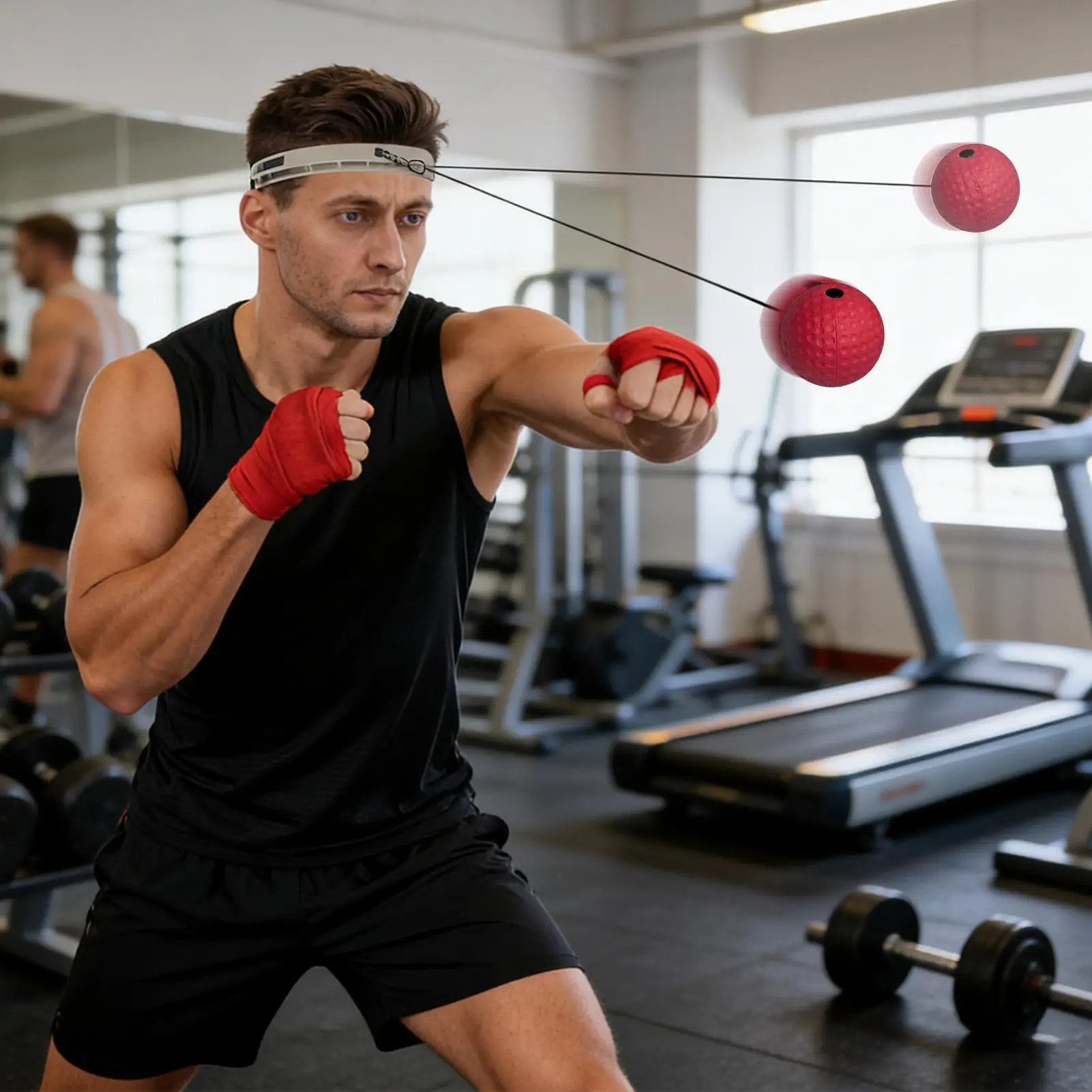 كرة تدريب الملاكمة، كرة تدريب الملاكمة، كرة تدريب الملاكمة مع عصابة رأس لغرفة المعيشة وغرفة النوم والصالة الرياضية للرجال #3