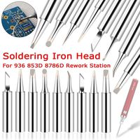 10Pcs Soldering Iron Head for 936 853D 8786D Rework Station Lead-free Copper Soldering Iron Tip Welding Equipment Tools