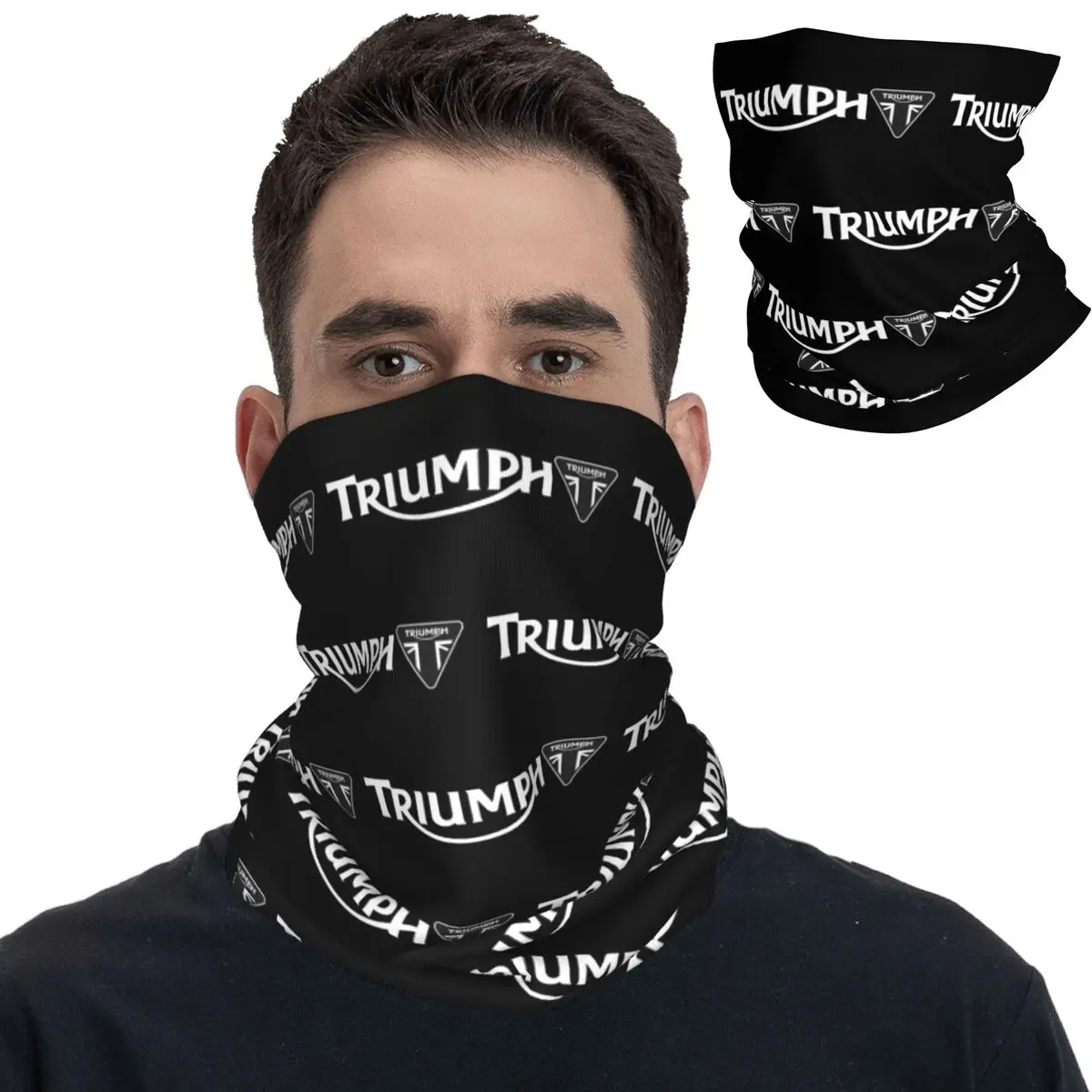 TRIUMPHS Motorcycle Bandana Neck Cover Printed Racing Car Balaclavas Magic Scarf Multi-use for Men Women Adult Washable