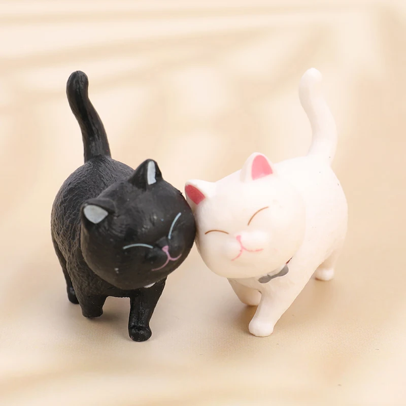 1Pcs Śliczne Mini PVC Animacja Model Kot Lalka Figurki Zabawka Kreatywna Indywidualność Rękodzieło Ozdoby Deska rozdzielcza Dekoracja balkonu