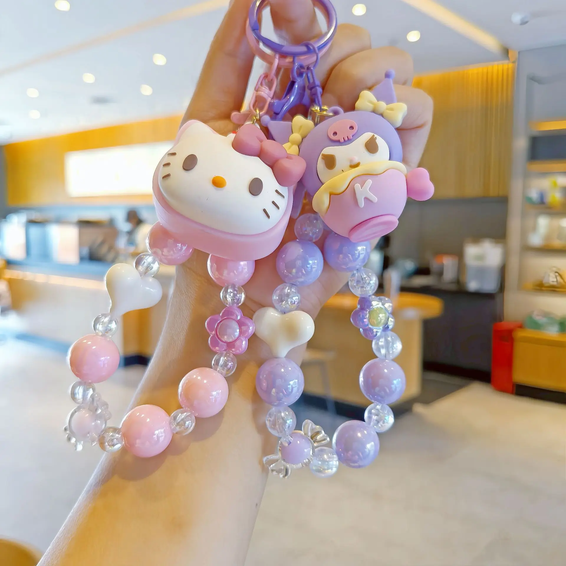 Новый Sanrio Pom Pom Purin Kurumi Melody Cinnamoroll мультфильм милый брелок «сделай сам» браслет кулон кукла кулон девушка ручная цепочка из бисера