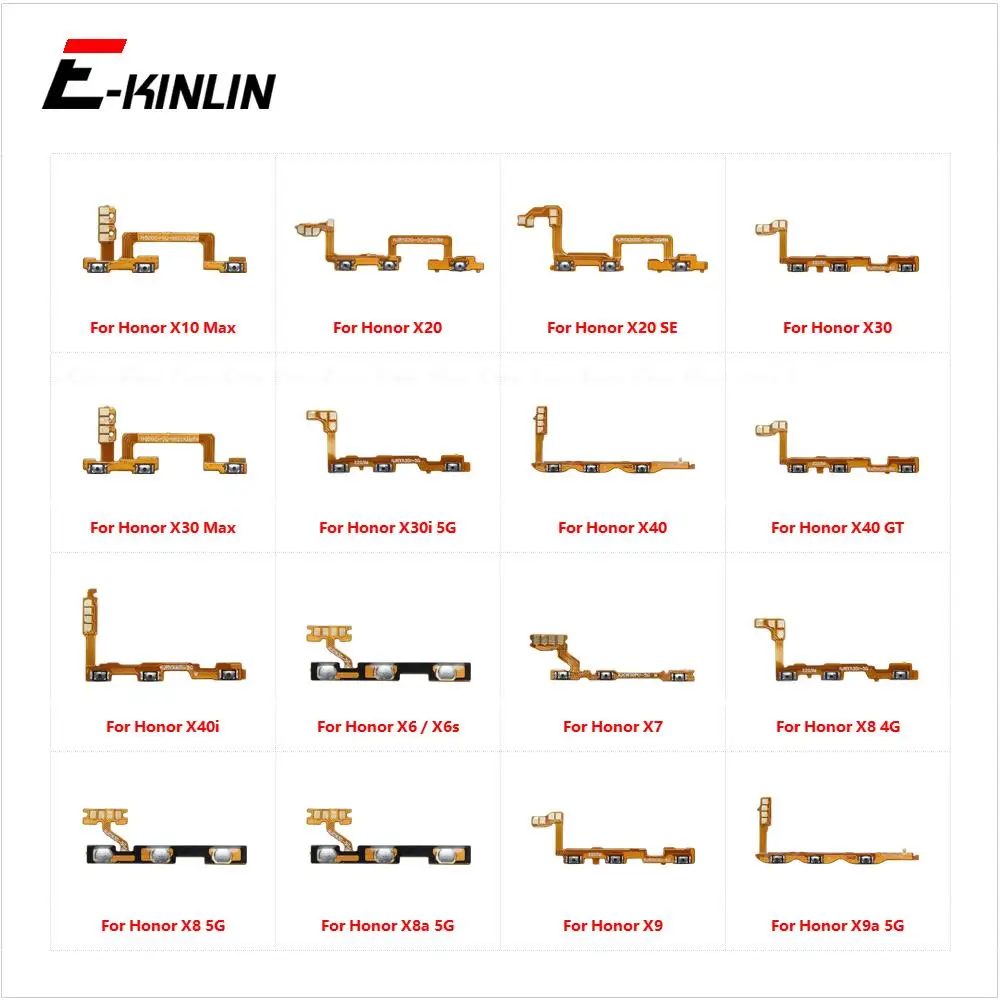 Power On Off Button Volume Switch Key Flex Cable For HuaWei Honor X10 X20 SE X30 Max X30i X40 GT X40i X6 X6s X7 X8 X8a X9 X9a