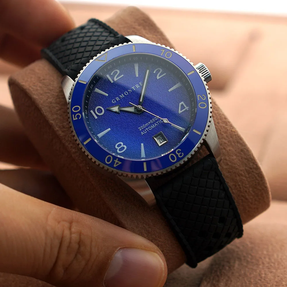 Nieuwe Grmontre Duiken Mannen Horloge Zwarte Wijzerplaat Automatisch Mechanisch Horloge Vintage Date Window 40Mm Reloj Hombre
