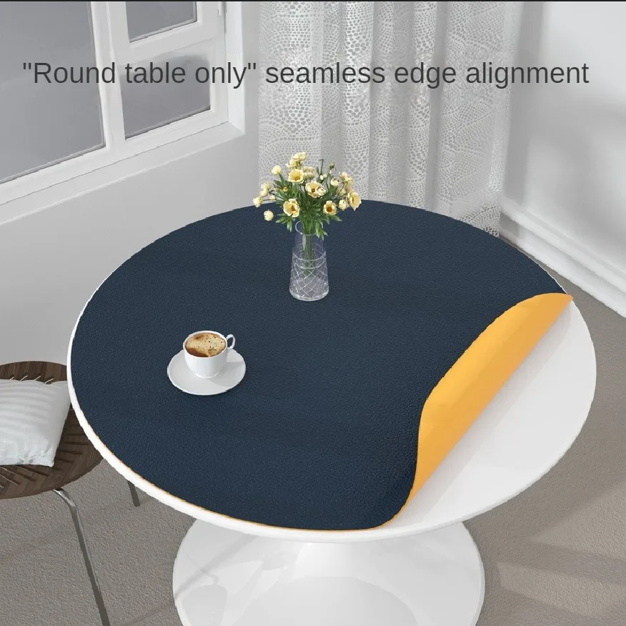 ins solid color round table tablecloth waterproof and oil-proof disposable round table mat coffee table mat leather table mat