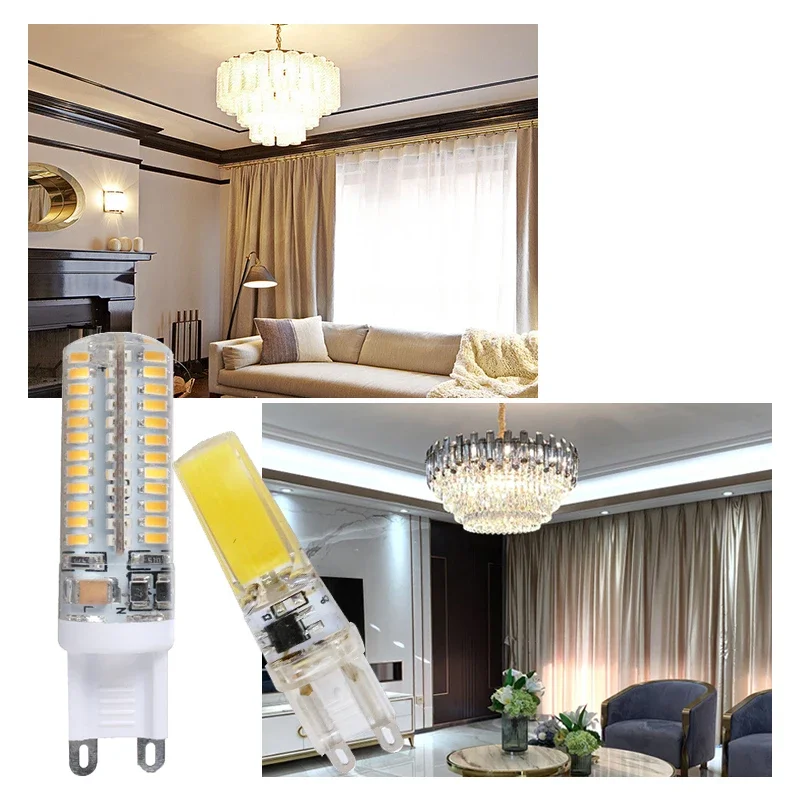 10pcs/lot G9 LED Light Bulb 6W 7W 9W 10W 12W 220V Lamp Cold White/Warm White SMD2835 3014 Silica Gel Light LED Lighting G9 Bulbs