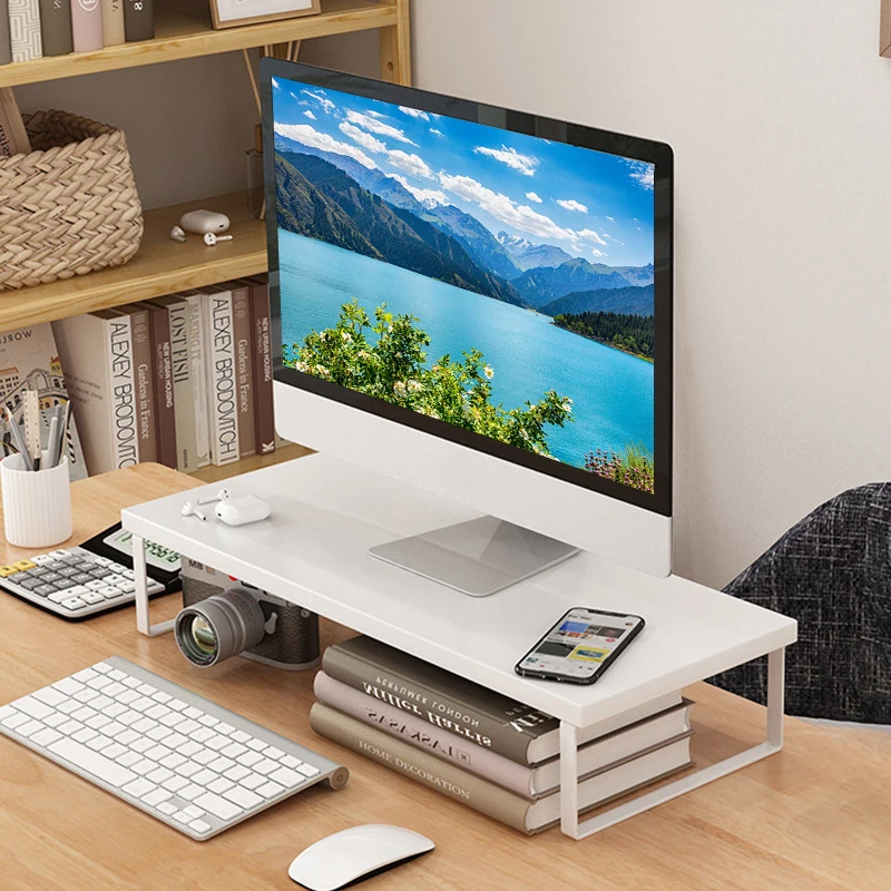 40cm Monitor Raised Shelf Office Laptop Bracket Desktop Computer Stand Desktop Rack Home Storage Holders Organizer