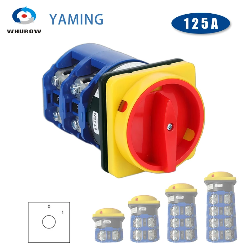 

YMW26 LW26GS-125A Rotary Cam Switch Padlock Two Positions OFF-ON Changeover Selector Panel Mounted Silver Contact