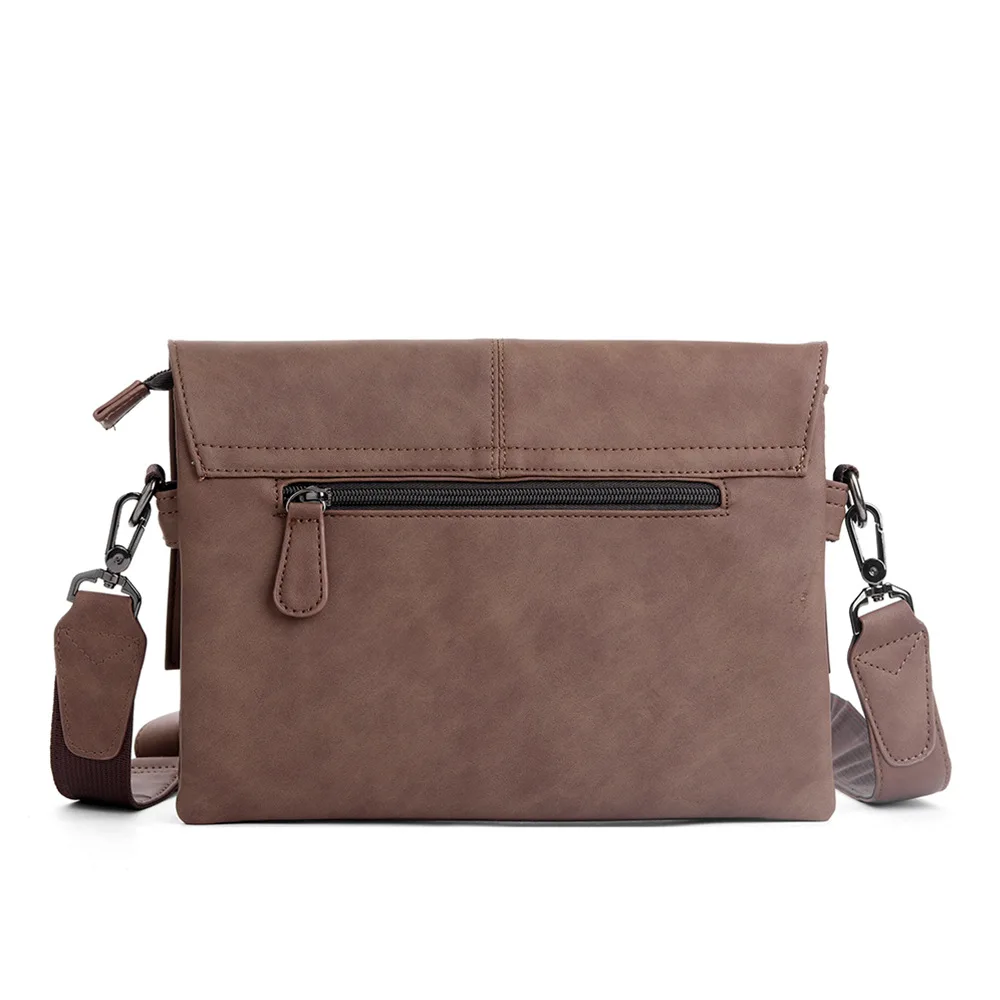 New PU Leather Briefcase Computer Laptop Bag Vintage Business handbags Men Travel Bags Retro Briefcase Brown Crossbody Bags 2023