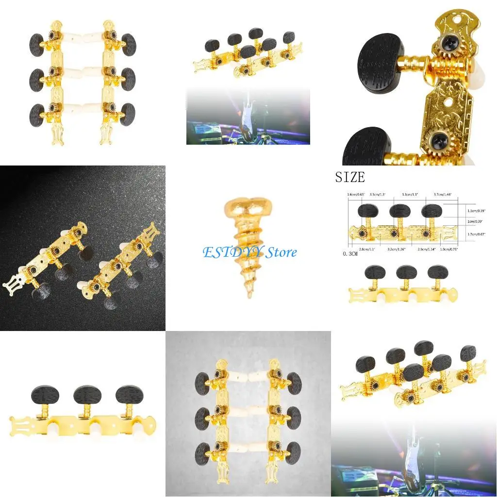 

G6DE 2 Pcs Classical Guitar Tuner Keys Pegs Adjustable Guitar String Tuning Pegs Machine Heads Guitar Accessories Left Right