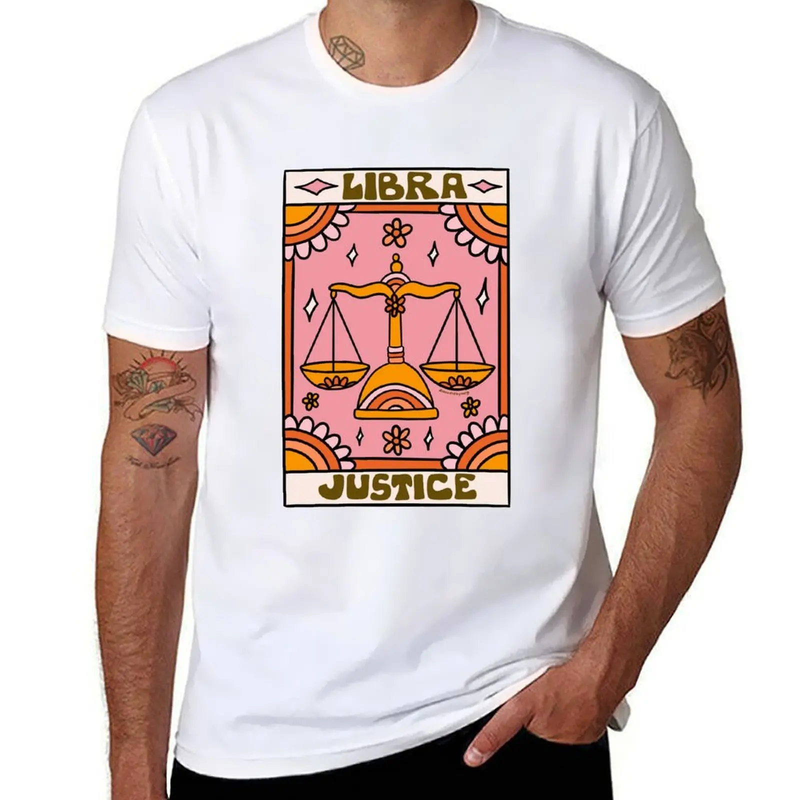 

Libra Tarot Card T-Shirt man t shirt cotton high quality man t shirt summer T-Shirt