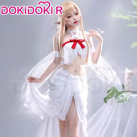 IN STOCK Yuuki Asuna Cosplay Costume Anime Sword Art Online Cosplay DokiDoki-R Halloween Dress Asuna Fairy Queen Cosplay Wings