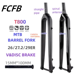 carbon fork Bicycle MTB Bike Mountain Cycling Front Fork Carbon Fiber Rigid Fork Fit for Wheel 26er 27.5er 29er Thru Axle 15mm