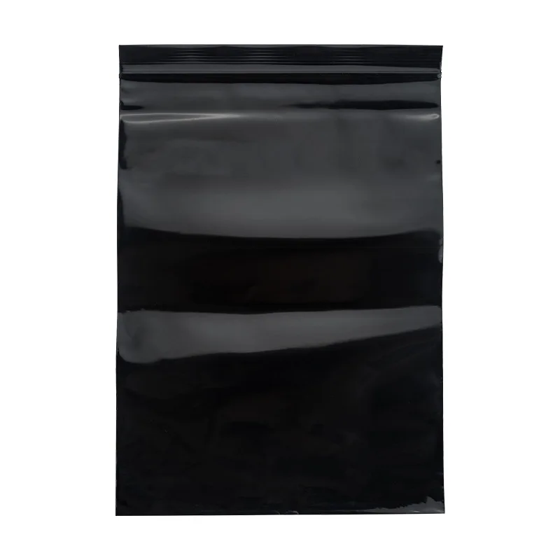 100pcs Resealable Black Plastic Zip Lock Bags Flat Pouches Smell Proof Mylar Jewelry Gift Food Storage Ziplock Packaging Bag