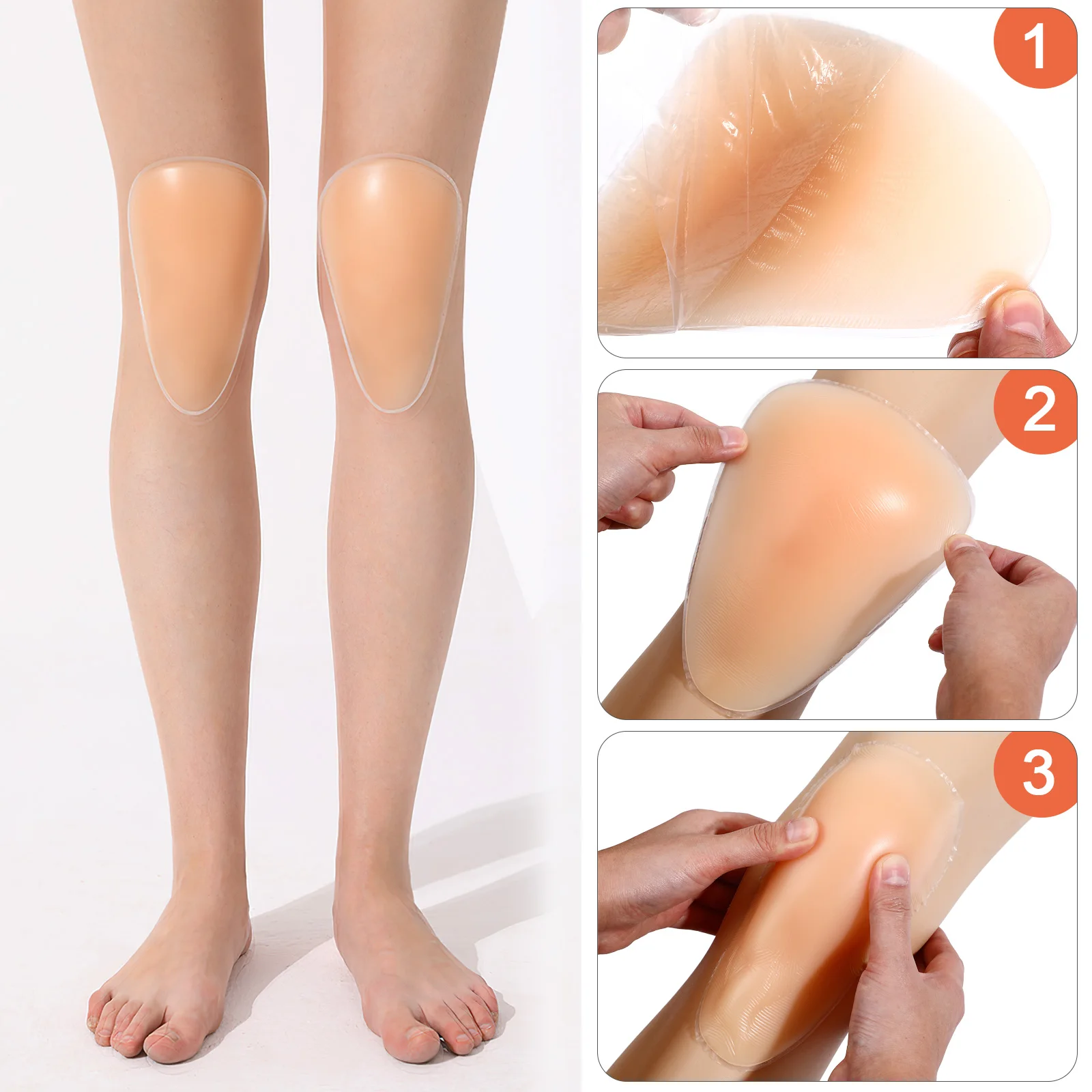 

Silicone Knee Pads M Size Soft Gel Figure Skating Snowboarding Adhesive Pad Ice Accessories Breathing Design Durability Knee