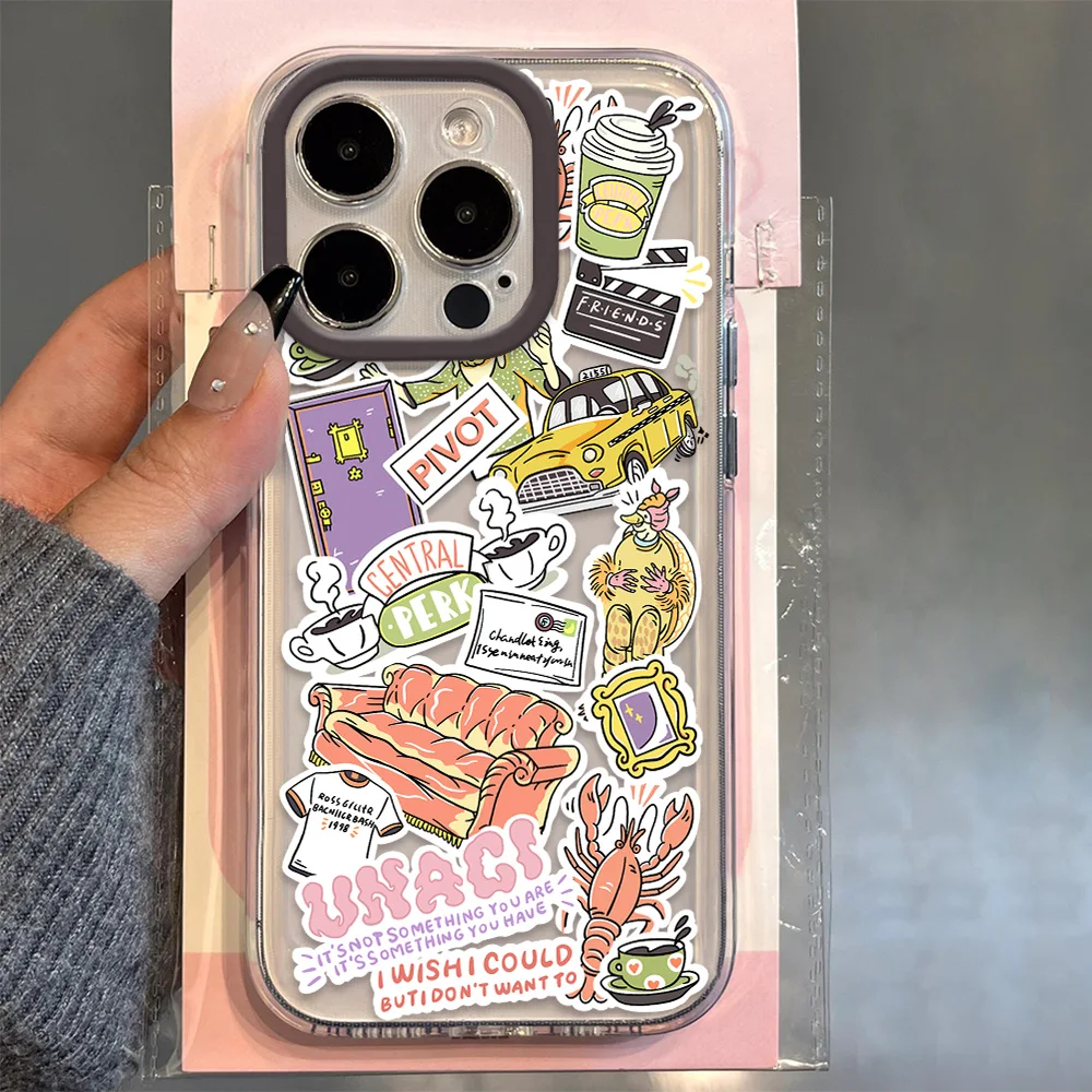 

Hot TV Show Friend Clear Space Phone Case For iPhone 11 12 13 14 15 16 Pro Max Mini X Xs XR 7 8 plus Se2020 Transparent Cover