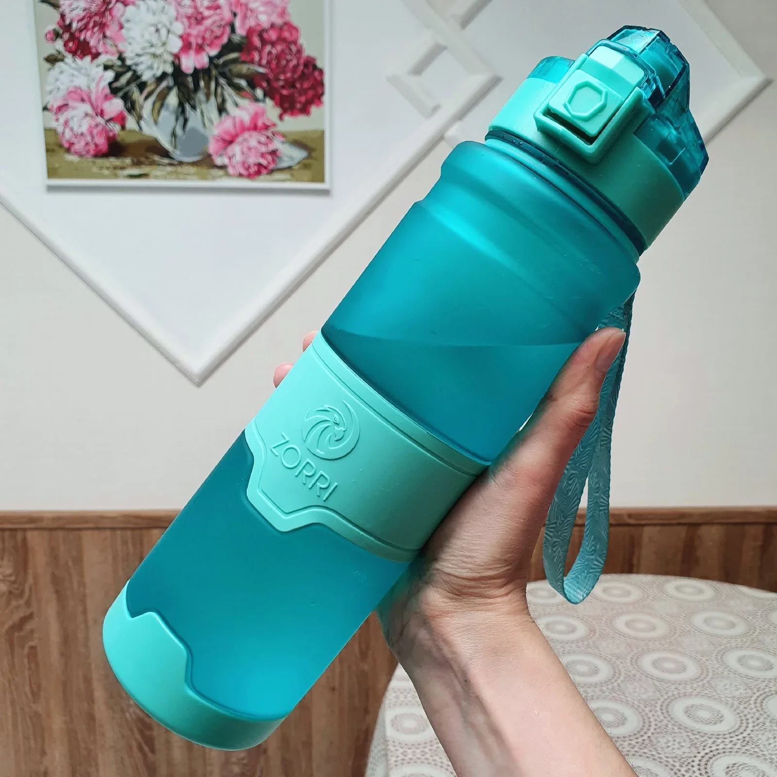 ZORRI Sports Water Bottle Protein Shaker Bpa Free Eco-Friendly Portable Gym Hiking Drinkware Bottle Gourde Botella De Agua